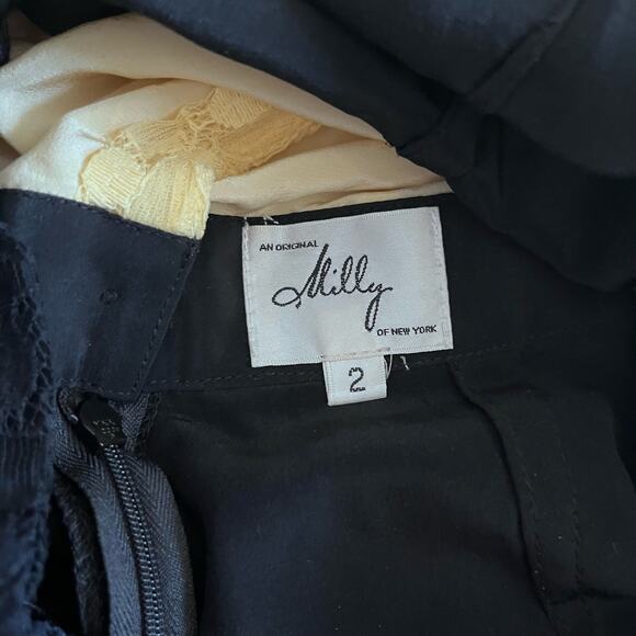 Milly Yellow And Black Lace Sheath Dress Bow Waist Button Back size 2 - Picture 2 of 13